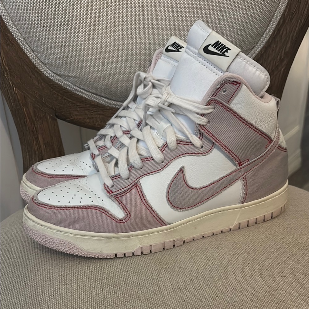 Nike Women's High-Top Sneakers - White and Pink